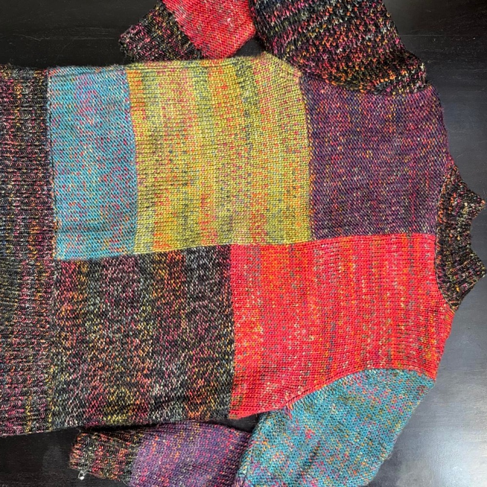 Multicolored patchwork knit sweater - Picture 4 of 4